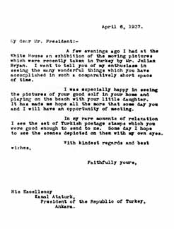FDR's letter to Ataturk