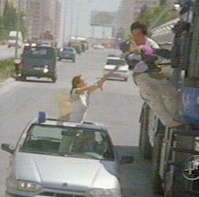 Jackie Chan saves a little Turkish kid