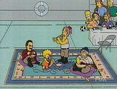 "The Simpsons" on the deck of a Turkish freighter