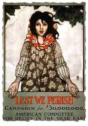 "Lest We Perish"; poster for the Near East Relief