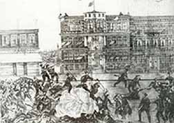 The Ottoman Bank under attack by Armenians