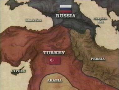 Map of "Turkey" poised against Russia