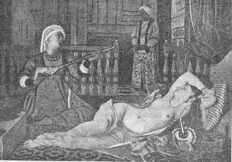 Odalisque in harem: From a painting in a French museum