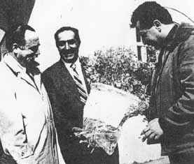 William Saroyan, presented flowers on behalf of the Turkish town dwellers